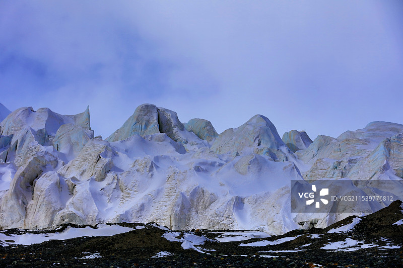 国家公园--三江源--长江源--格拉丹东--岗加曲巴冰川冰舌图片素材