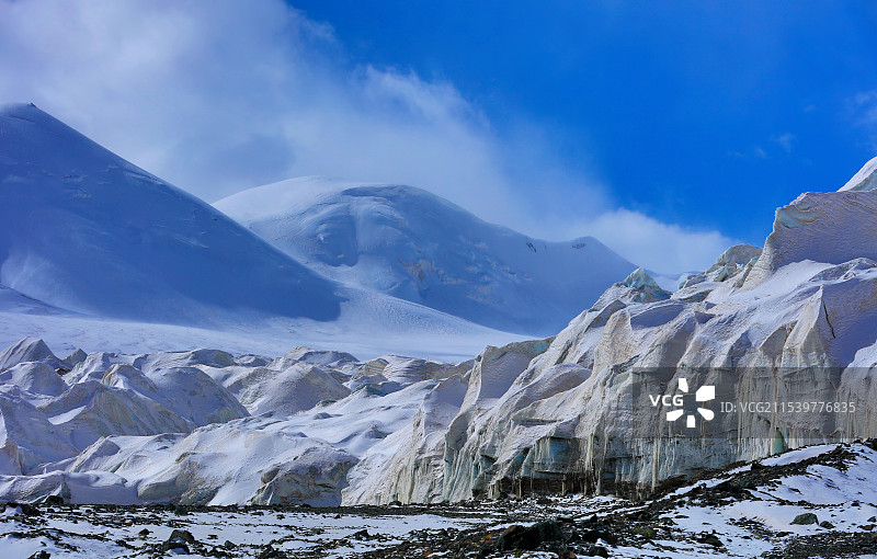 国家公园--三江源--长江源--格拉丹东--岗加曲巴冰川冰舌图片素材