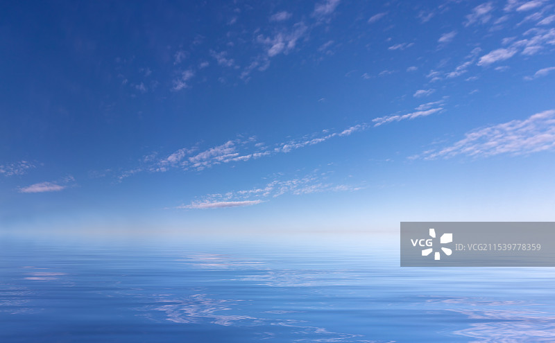 宁静的蓝色天空白云图片素材