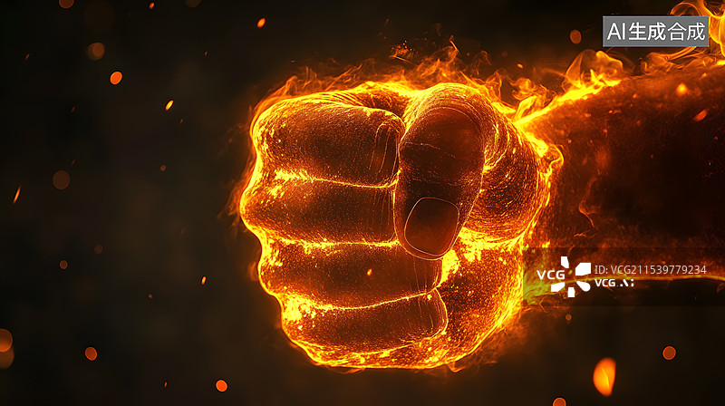 【AI数字艺术】手势拳头图片素材