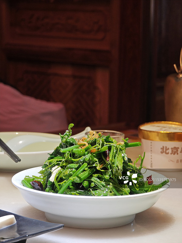 香酥虾皮丝瓜尖图片素材