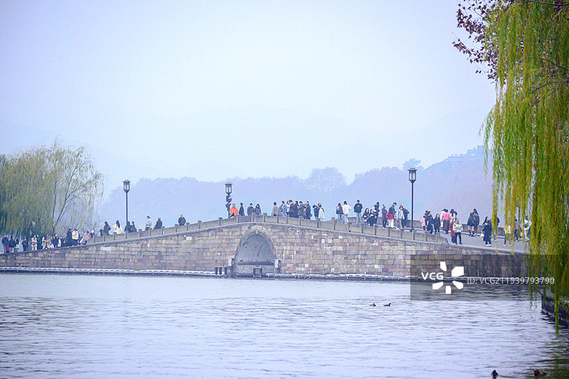 杭州西湖公园冬日美景图片素材