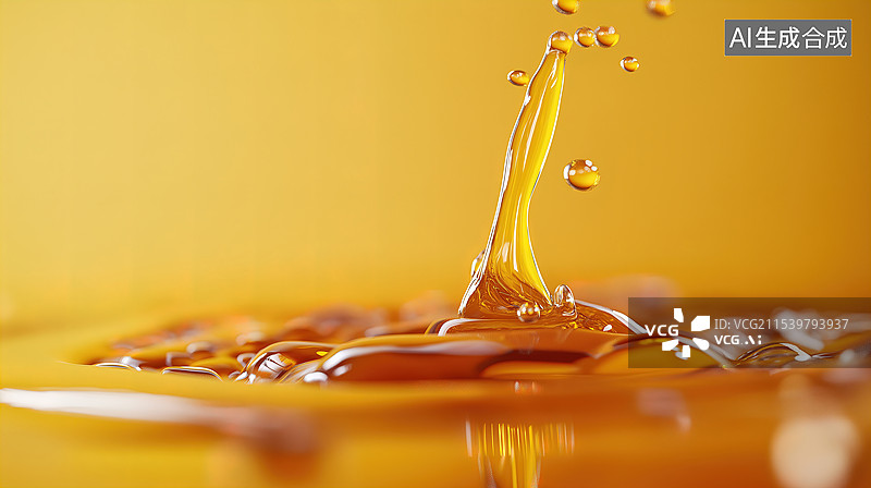 【AI数字艺术】金黄液体飞溅瞬间图片素材