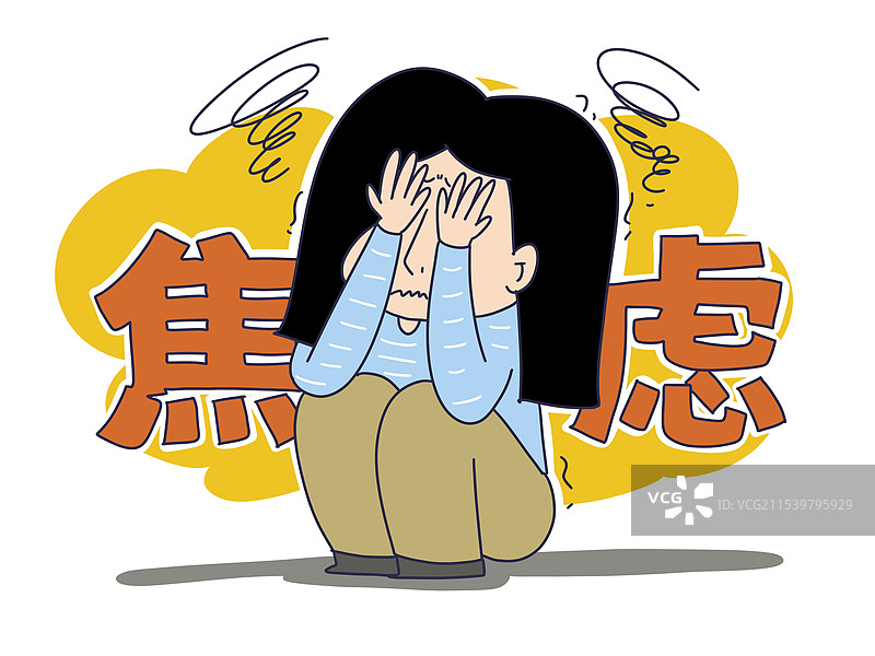 焦虑，焦虑症人物图片素材