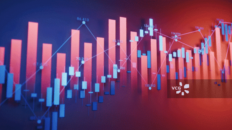 商业金融增长曲线图表投资理财概念三维渲染图片素材