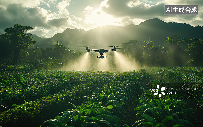 【AI数字艺术】无人机与农业生产低空经济图片素材