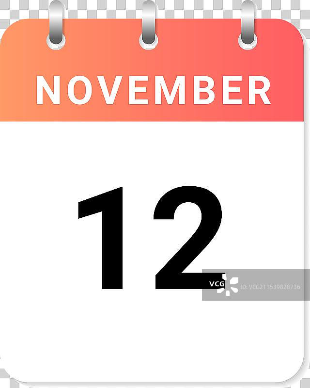 白色背景上的8月12日日历图片素材
