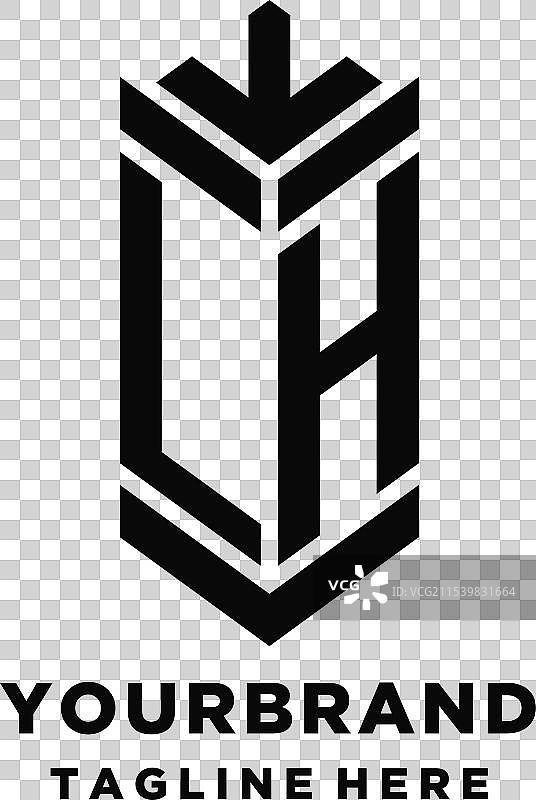 创意字母LH盾牌标志设计图片素材