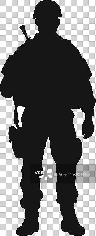 白色背景上的黑色士兵图标图片素材