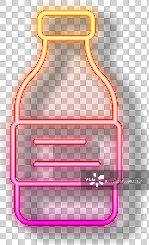 发光的霓虹线水瓶图标图片素材