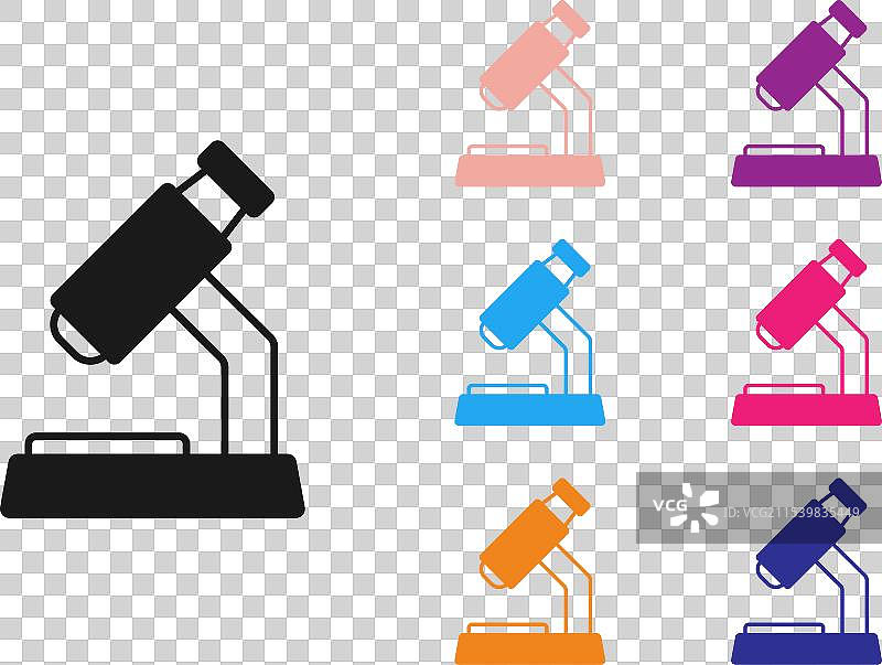 黑色显微镜图标，背景为白色图片素材
