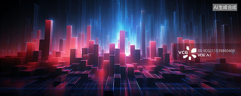 【AI数字艺术】商务科技金融中心城市概念背景图片素材