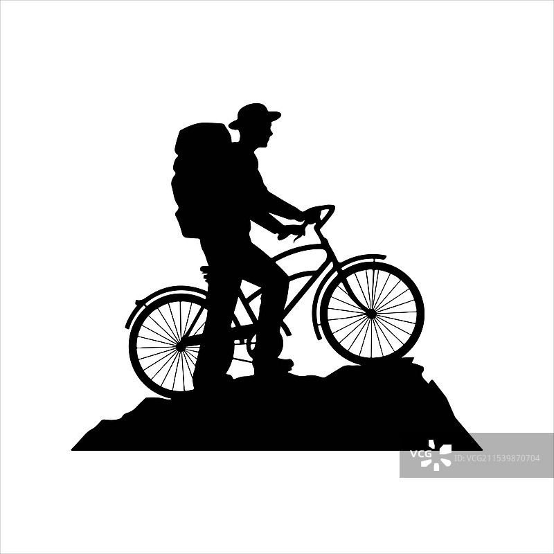 骑自行车的剪影图片素材