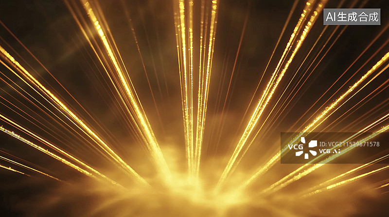 【AI数字艺术】光线爆发 能量释放  细长线条 中心辐射 四周扩散 爆炸图案 金色线条图片素材