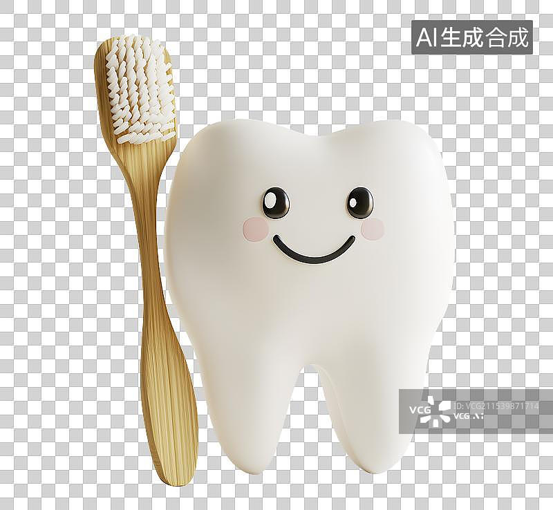 【AI数字艺术】3D卡通牙齿 牙齿美白 口腔健康图片素材