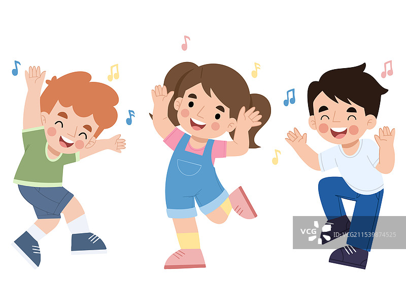 快乐的孩子们一起跳舞图片素材