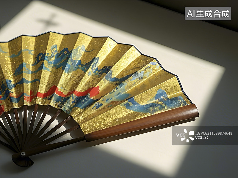 【AI数字艺术】折扇插画图片素材