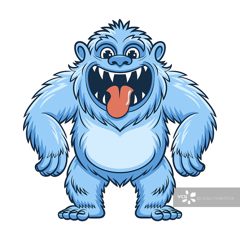 可爱的蓝色雪人怪兽图片素材