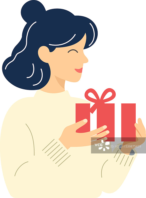 一个人递出一个系着蝴蝶结的礼品盒图片素材