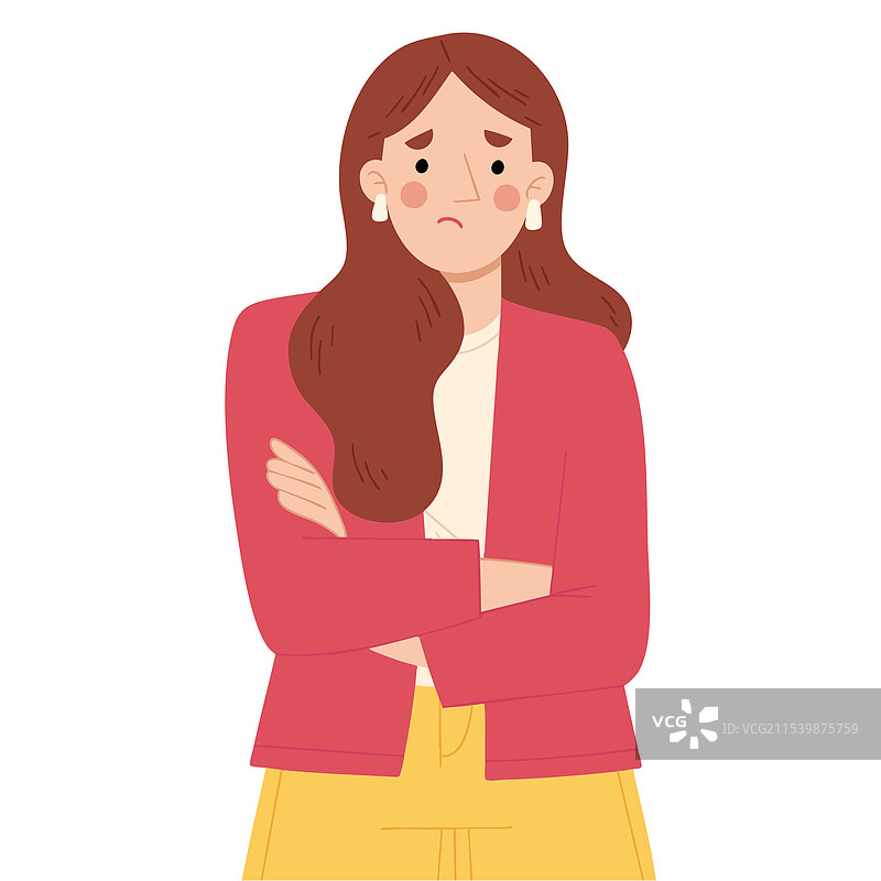 面带忧伤表情的美丽女人图片素材