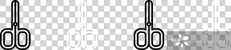 黑色背景上的线条指甲剪图标图片素材