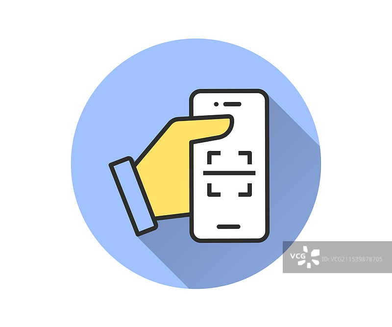 带长阴影的二维码平面图标用于图形和设计图片素材