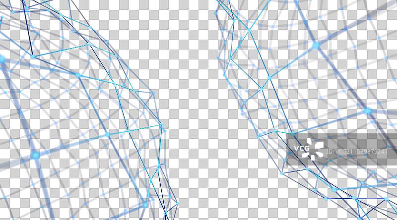 三维渲染的科技网格线条免抠元素图片素材