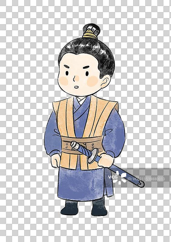 文创国风古代人物Q版可爱插画元素图片素材