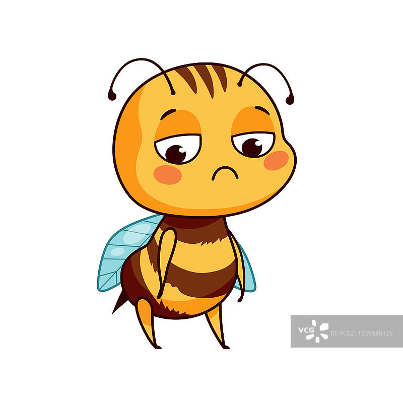 伤心的卡通蜜蜂图片素材