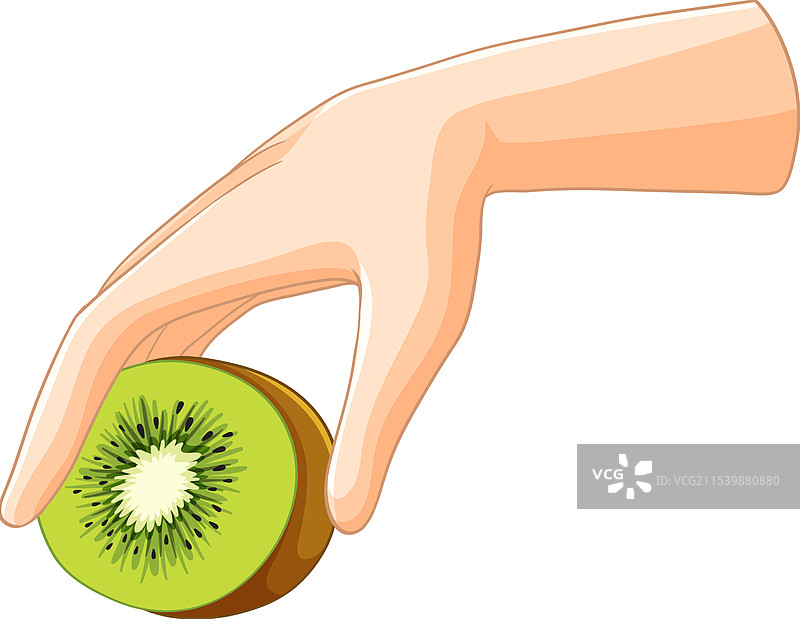 一只手握着一片猕猴桃图片素材