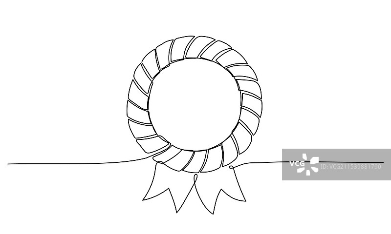 奖牌一笔画手绘涂鸦图片素材