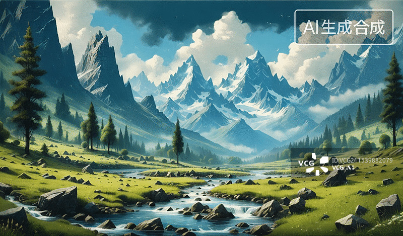【AI数字艺术】山河美景图片素材