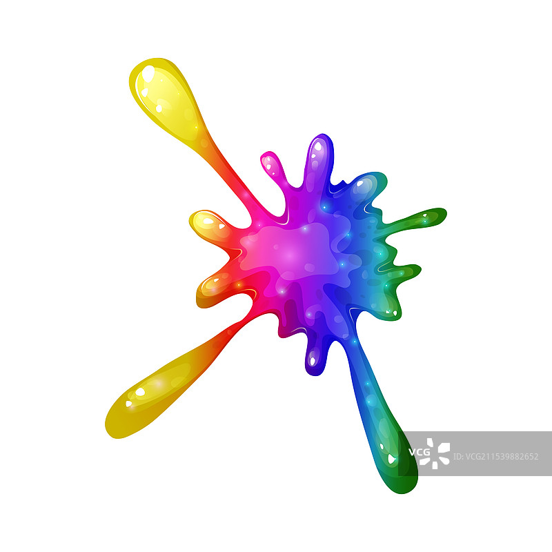 滴落的彩虹史莱姆，色彩鲜艳图片素材