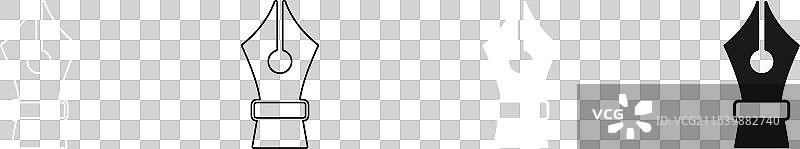 黑色背景上的独立钢笔尖图标图片素材