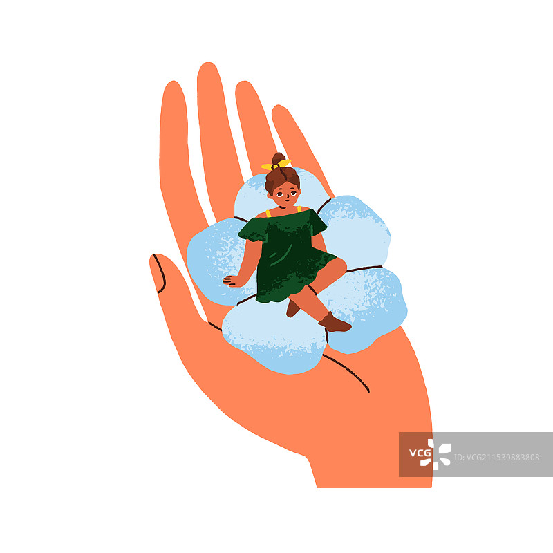 母亲照顾女儿，怀抱着小孩图片素材