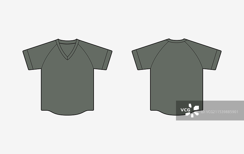 V领拉格兰运动衫草图图片素材