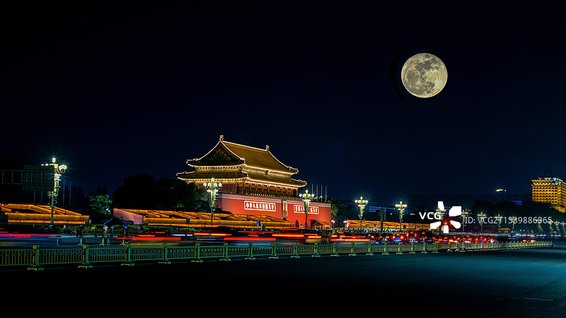 《北京天安门夜景》图片素材