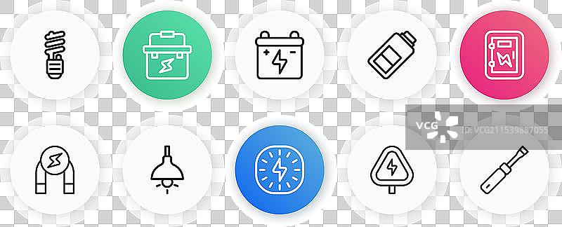 设置线路闪电电气面板磁铁图片素材