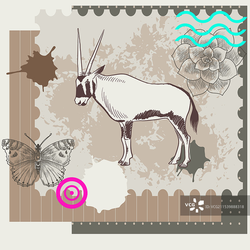 动物拼贴画图片素材