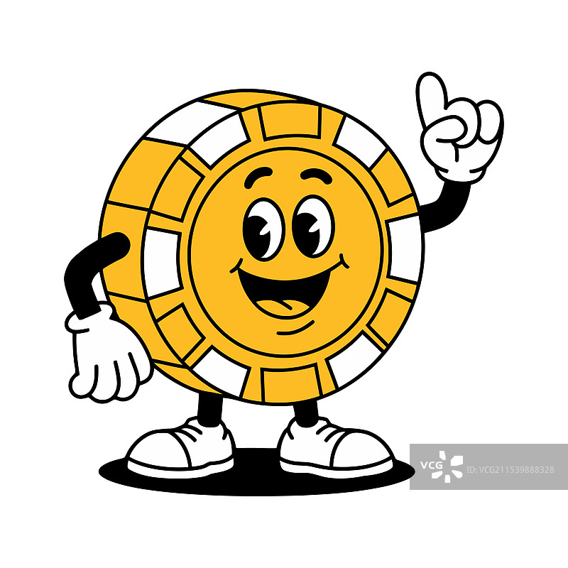 微笑的卡通赌场筹码角色图片素材