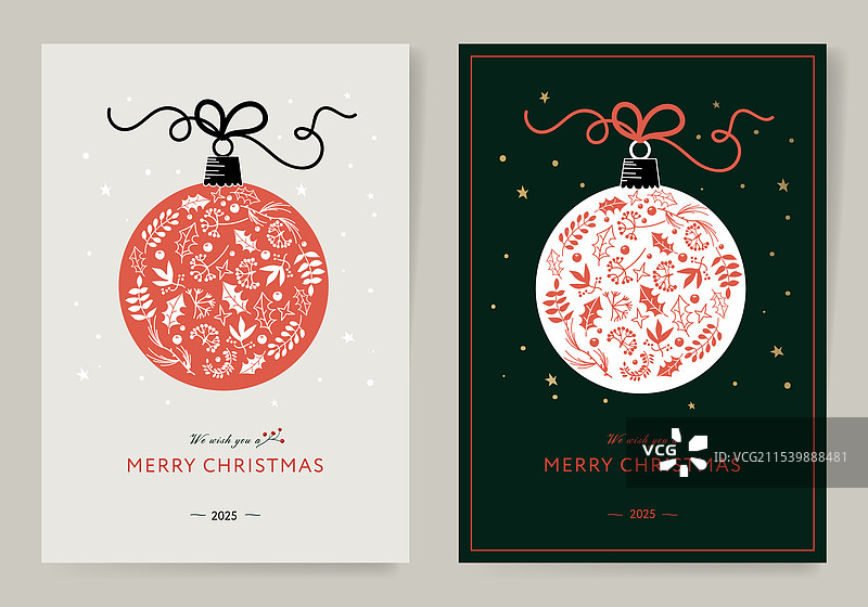 一套圣诞企业节日贺卡图片素材