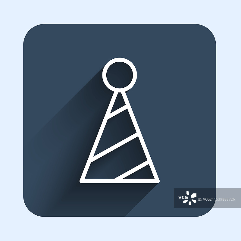 长款白色线条派对帽图标图片素材