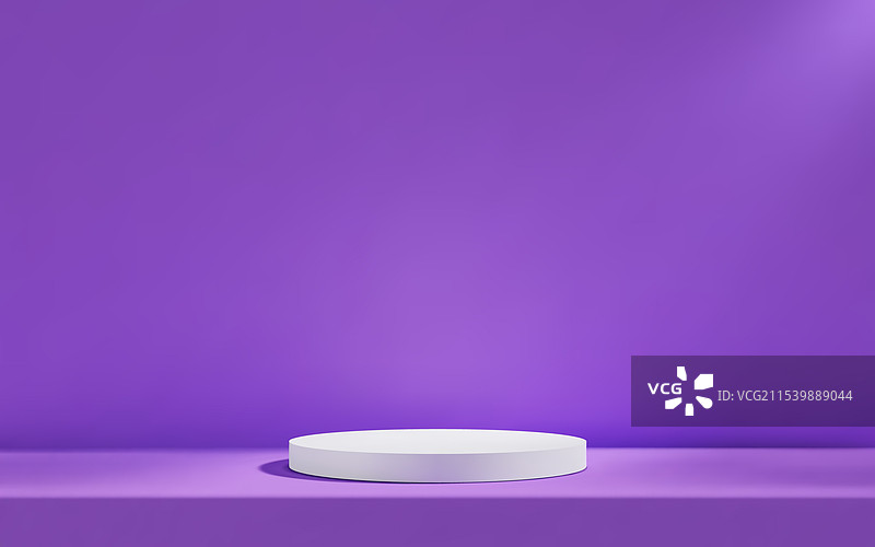 紫色空房间里的3D白色讲台和桌子图片素材
