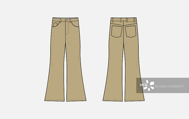 喇叭裤草图图片素材