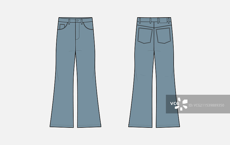 喇叭裤草图模板图片素材