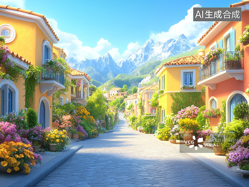 【AI数字艺术】高品质住宅区街道图片素材