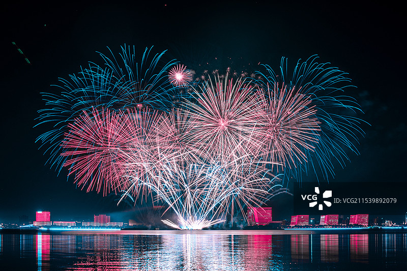 滴水湖烟花图片素材