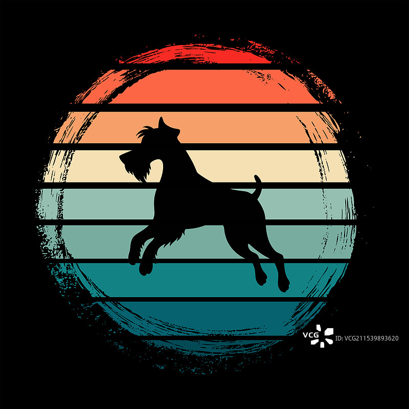 复古风格的艾尔戴尔犬图片素材