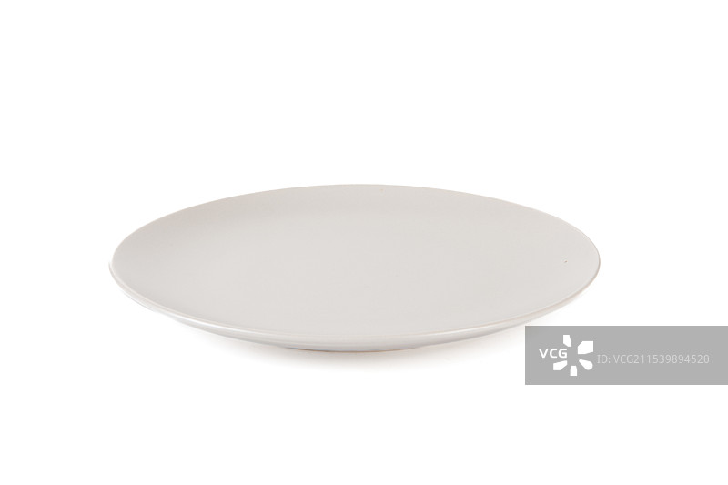 白底上的一个灰色陶瓷盘子图片素材