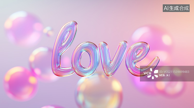 【AI数字艺术】七夕情人节520爱的艺术字体插画设计图片素材